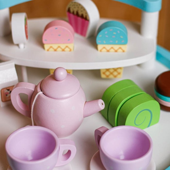 اسباب بازی ترولی عصرانه خوری چوبی کد BL20145