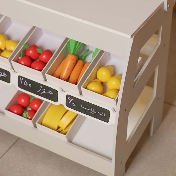 اسباب بازی چوبی استند میوه فروشی مدل 1837909