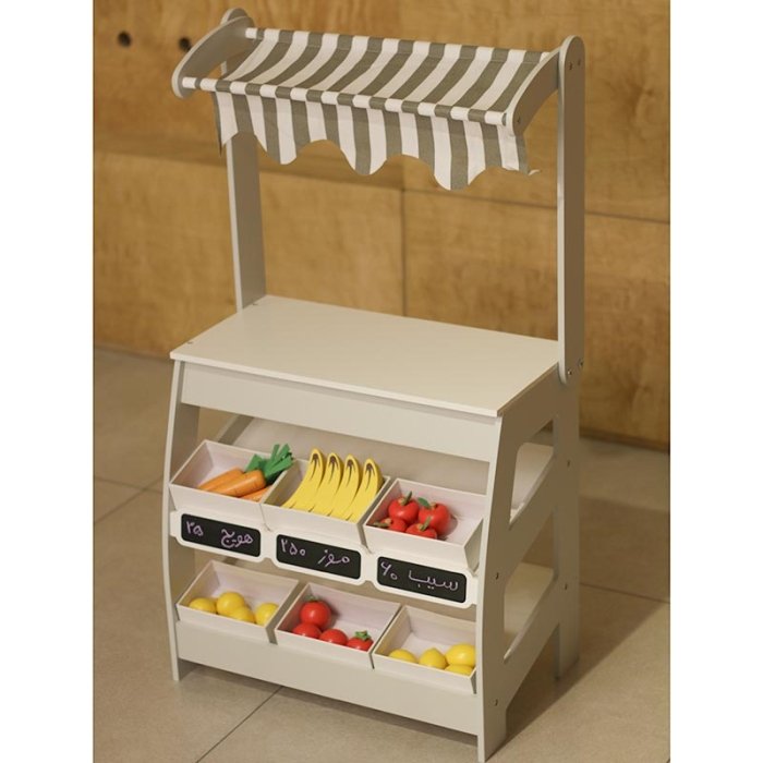 اسباب بازی چوبی استند میوه فروشی مدل 1837909