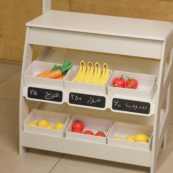 اسباب بازی چوبی استند میوه فروشی مدل 1837909