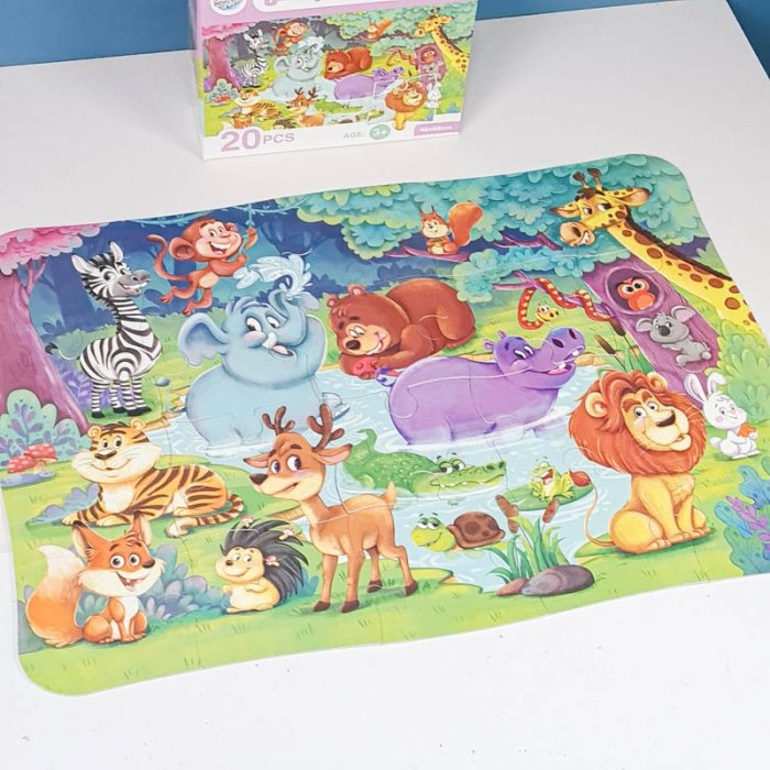 پازل کودک 20 تکه مدل حیوانات جنگل کد 085068