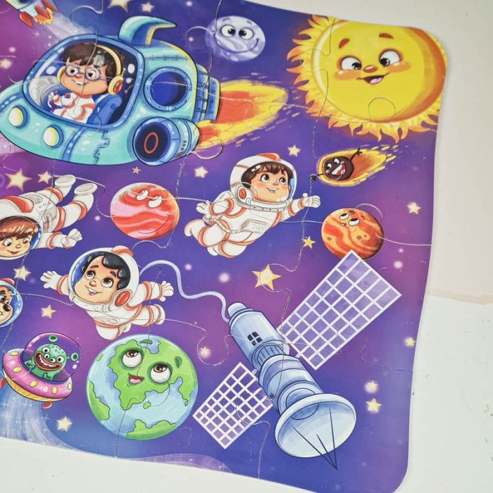 پازل کودک 24 تکه مدل فضانوردان کوچک کد 085037