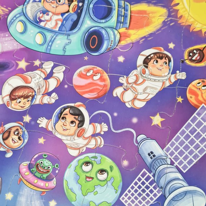 پازل کودک 24 تکه مدل فضانوردان کوچک کد 085037