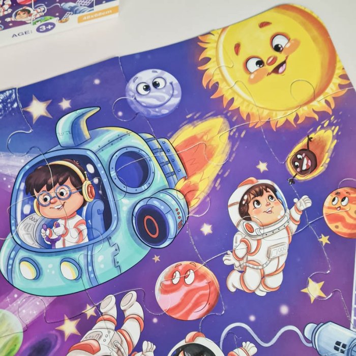 پازل کودک 24 تکه مدل فضانوردان کوچک کد 085037