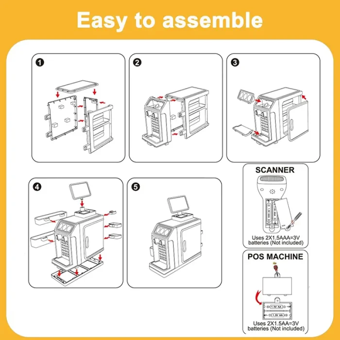 اسباب بازی سوپر مارکت 46 تکه رنگ صورتی کد ZY1604823