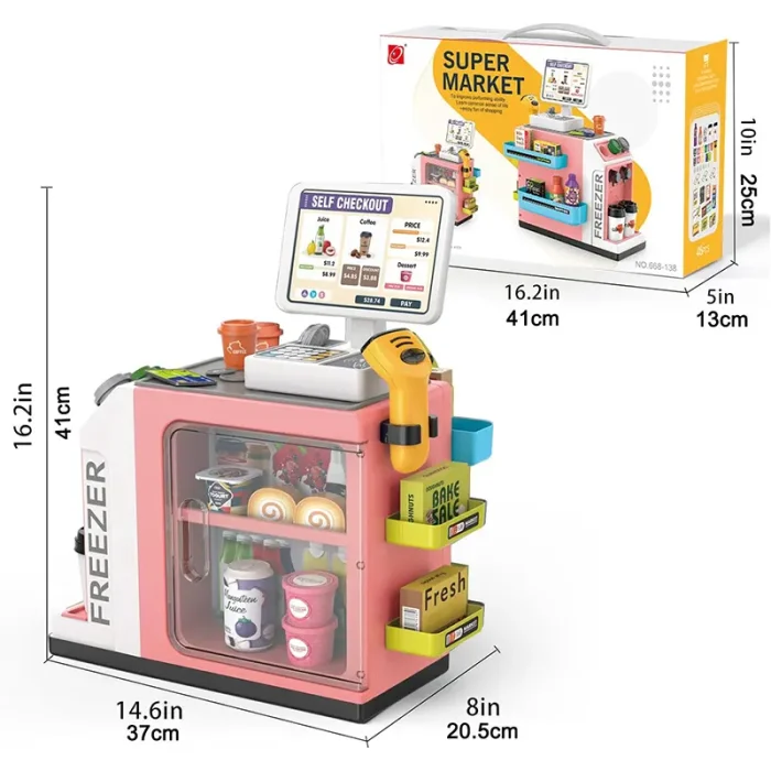 اسباب بازی سوپر مارکت 46 تکه رنگ صورتی کد ZY1604823