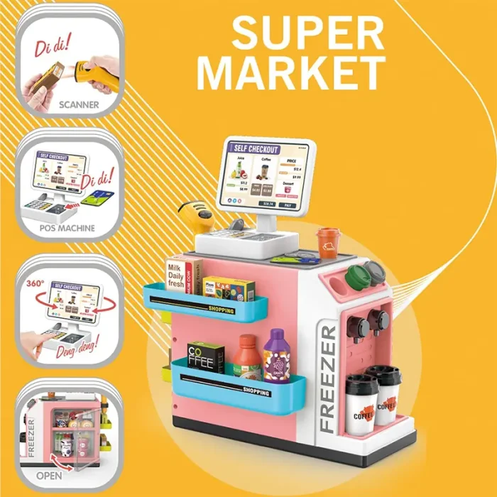 اسباب بازی سوپر مارکت 46 تکه رنگ صورتی کد ZY1604823