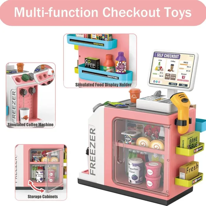 اسباب بازی سوپر مارکت 46 تکه رنگ صورتی کد ZY1604823