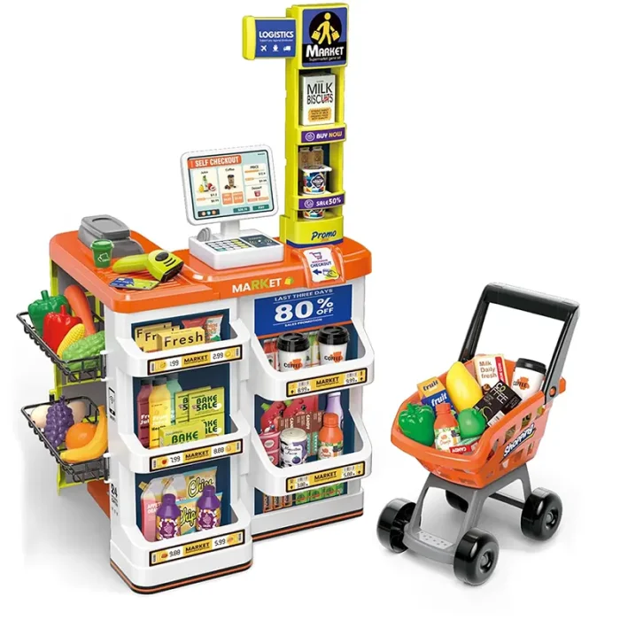 اسباب بازی سوپر مارکت 60 تکه به همراه ترولی کد ZY1596779