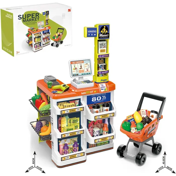 اسباب بازی سوپر مارکت 60 تکه به همراه ترولی کد ZY1596779