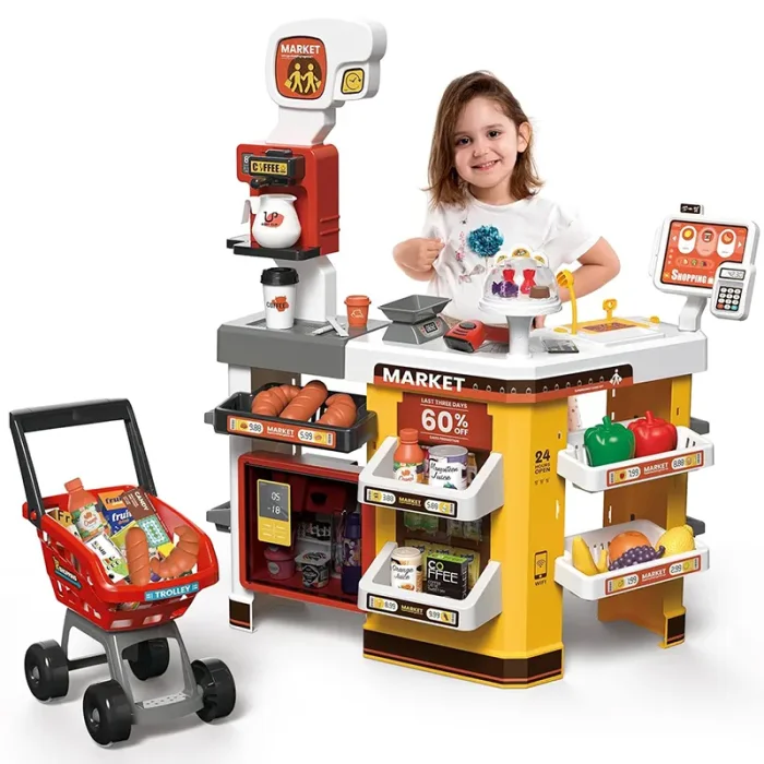 اسباب بازی سوپر مارکت 65 تکه به همراه ترولی کد ZY1514754