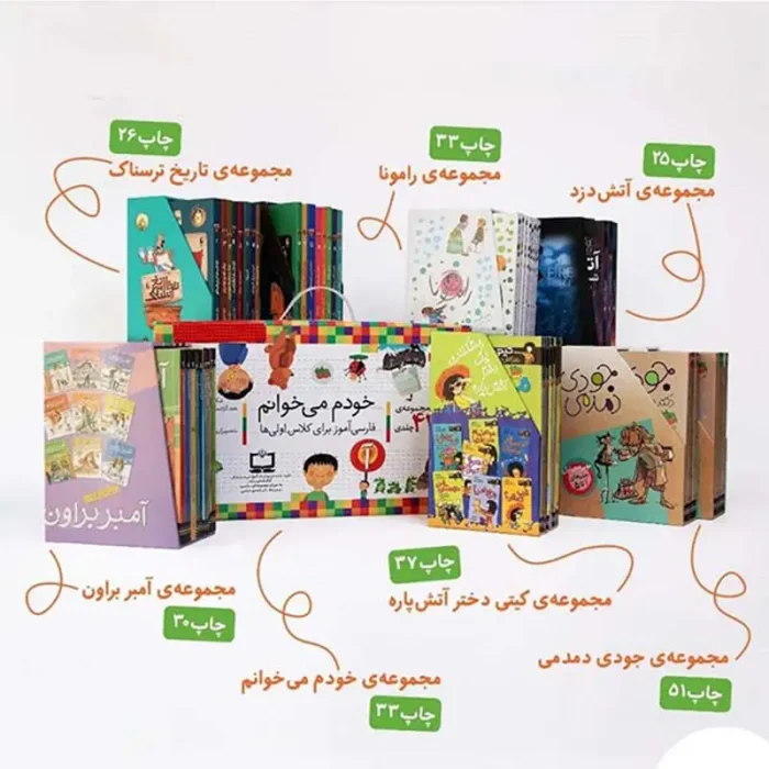 کتاب خودم میخوانم فارسی آموز برای کلاس اولی ها مجموعه 42 جلدی کد 532243
