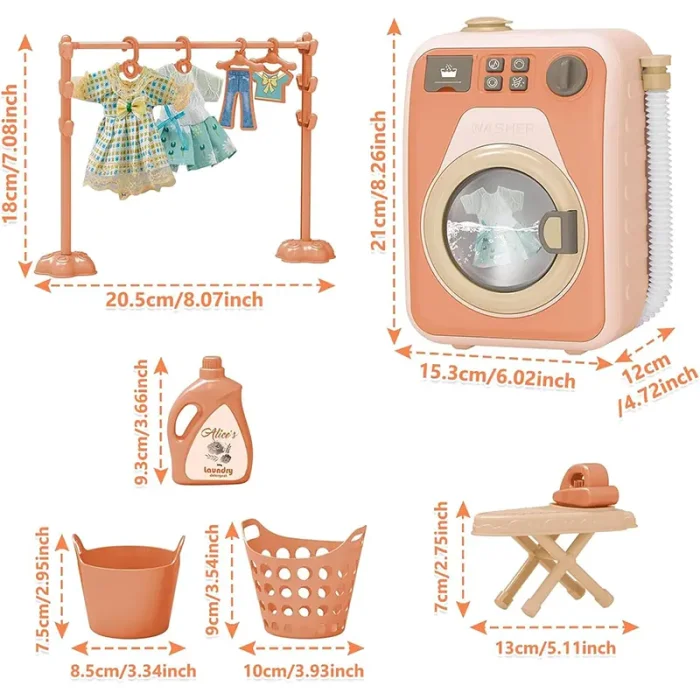 اسباب بازی ماشین لباسشویی 18 تکه کد HJ190