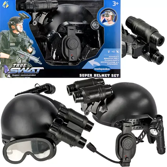 اسباب بازی کلاه و دوربین پلیس یگان ویژه رنگ مشکی کد 12611