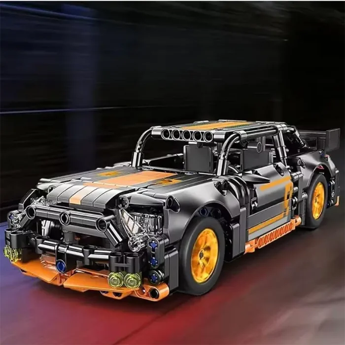 لگو ماشین مسابقه عقب کش 520 تکه رنگ مشکی نارنجی کد J2004