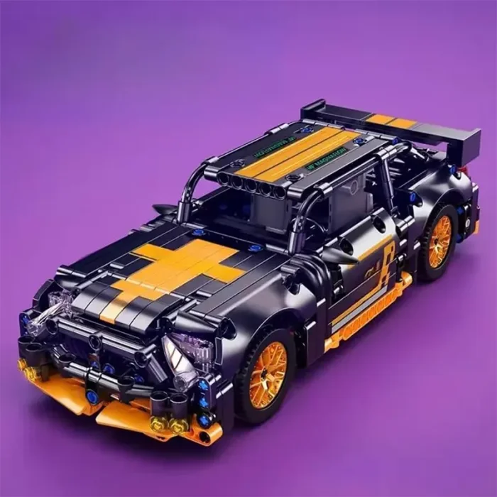 لگو ماشین مسابقه عقب کش 520 تکه رنگ مشکی نارنجی کد J2004