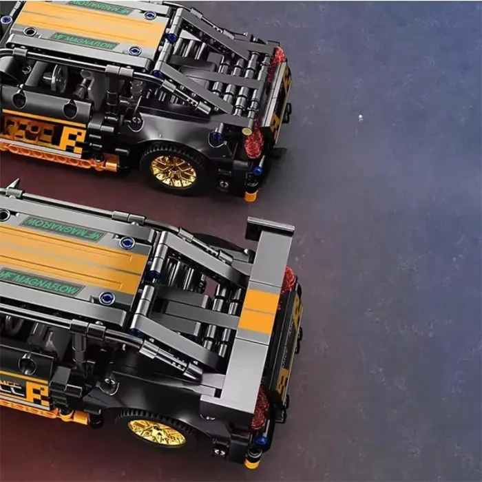 لگو ماشین مسابقه عقب کش 520 تکه رنگ مشکی نارنجی کد J2004