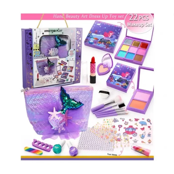 ست لوازم آرایشی کودک کیفی طرح پری دریایی کد ZY1924723