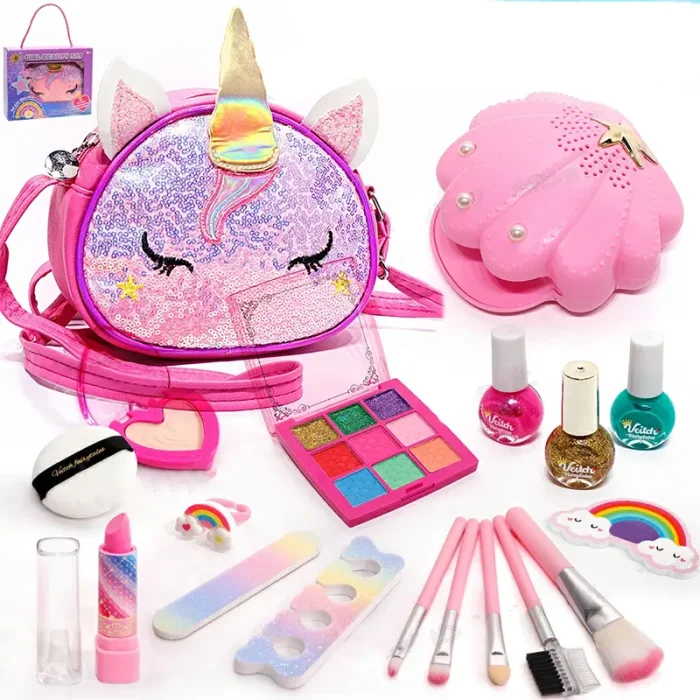 ست لوازم آرایشی کودک کیفی طرح یونیکورن کد ZY1924724