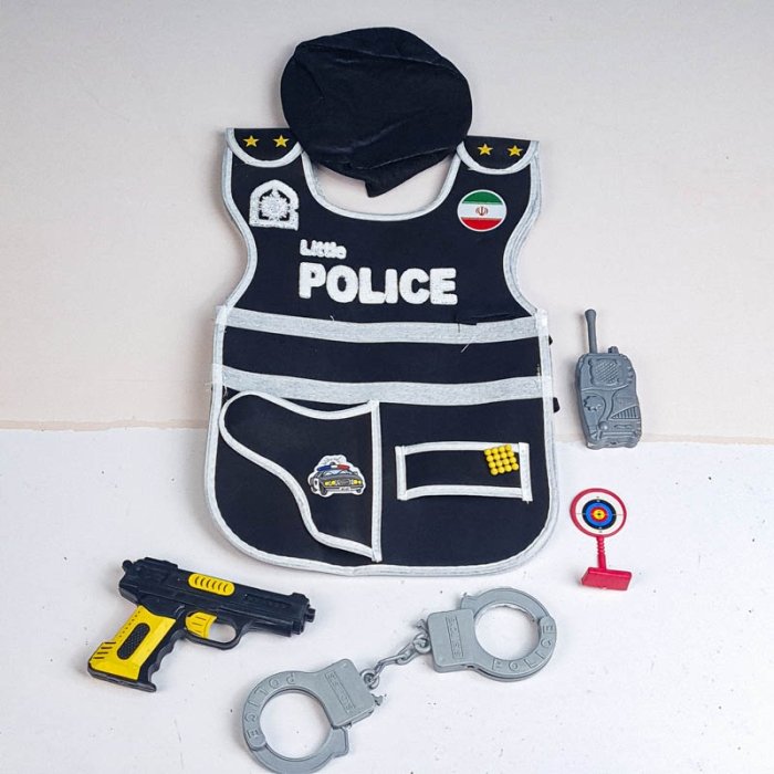 لباس مشاغل کودک جلیقه پلیس کودک با لوازم کد 4027740