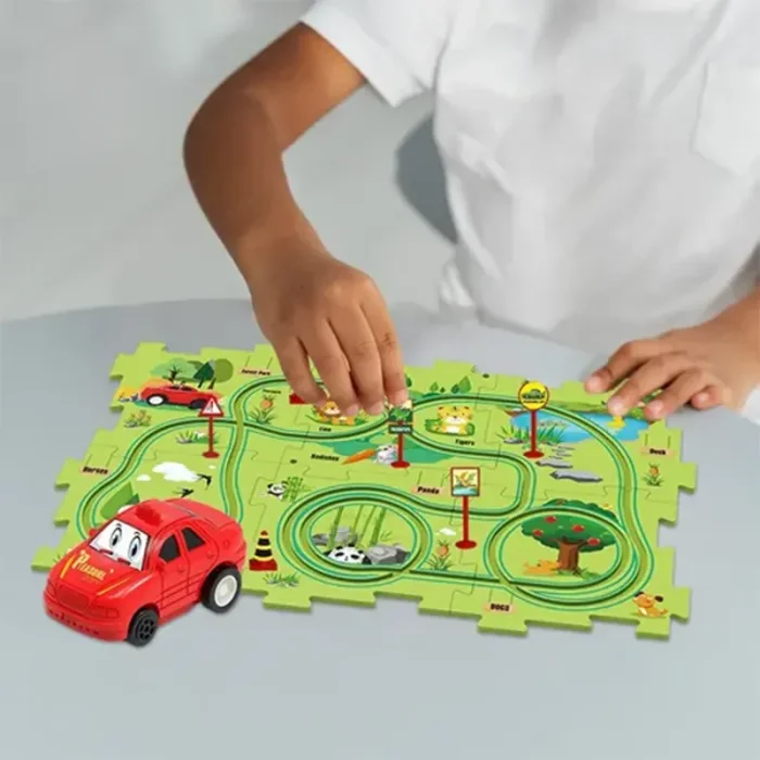 اسباب بازی ماشین ریلی پازلی مدل جنگل کد ZY1541856