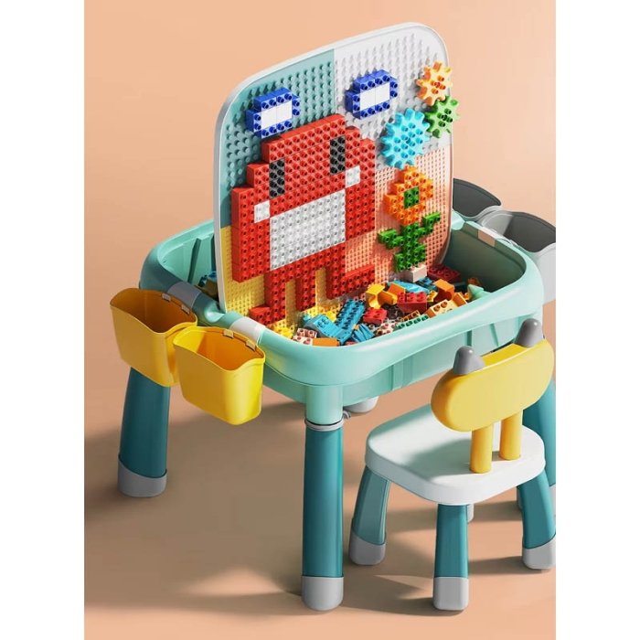 میز لگو بازی  فیلو FEELO طرح گربه سبزآبی کد FL1634