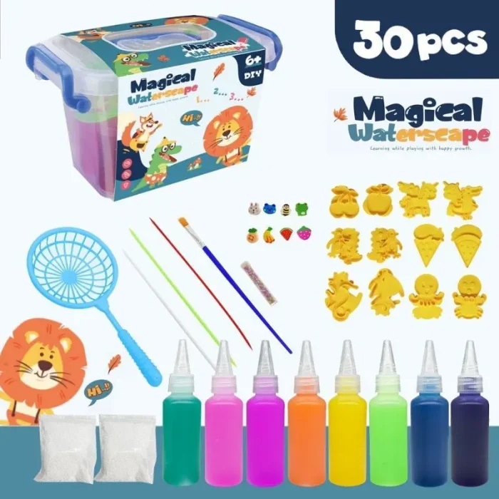 کیت جادویی قالب سازی ژله ای 6 رنگ سطلی کد ZY1733407