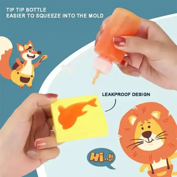 کیت جادویی قالب سازی ژله ای 6 رنگ سطلی کد ZY1733407