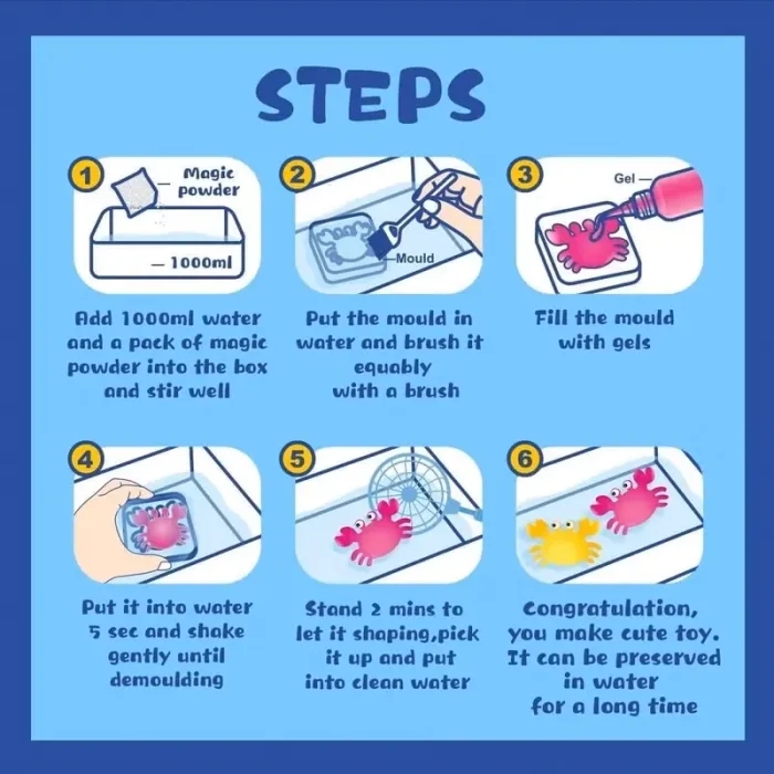 کیت جادویی قالب سازی ژله ای 6 رنگ سطلی کد ZY1733407