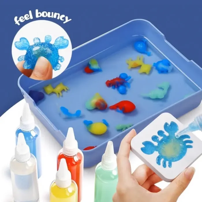 کیت جادویی قالب سازی ژله ای 6 رنگ سطلی کد ZY1733407