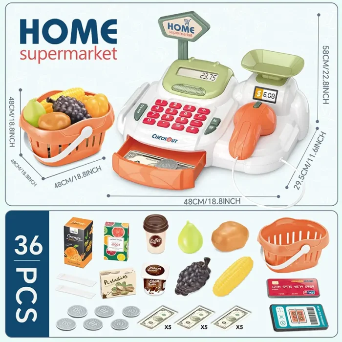 ست صندوق فروشگاهی با سبد خرید 36 تکه کد ZY1405403