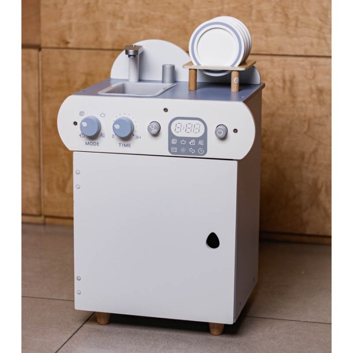 اسباب بازی ست کامل ماشین ظرفشویی چوبی رنگ سفید کد BL21155