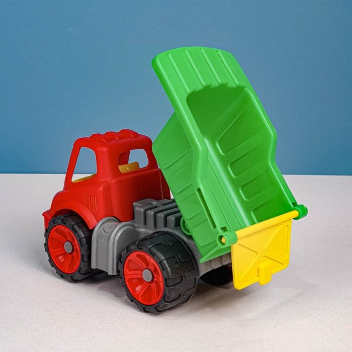 اسباب بازی کامیون خاکریز قرمز سبز سایز کوچک کد P/K14/B