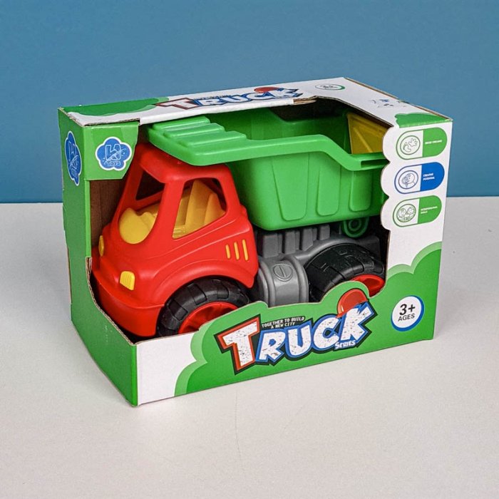 اسباب بازی کامیون خاکریز قرمز سبز سایز کوچک کد P/K14/B