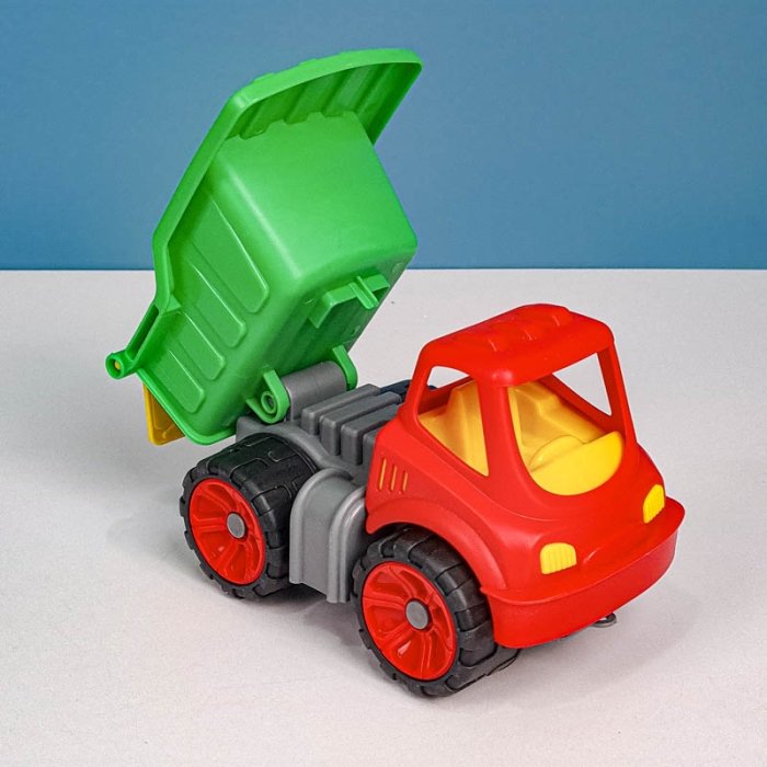 اسباب بازی کامیون خاکریز قرمز سبز سایز کوچک کد P/K14/B