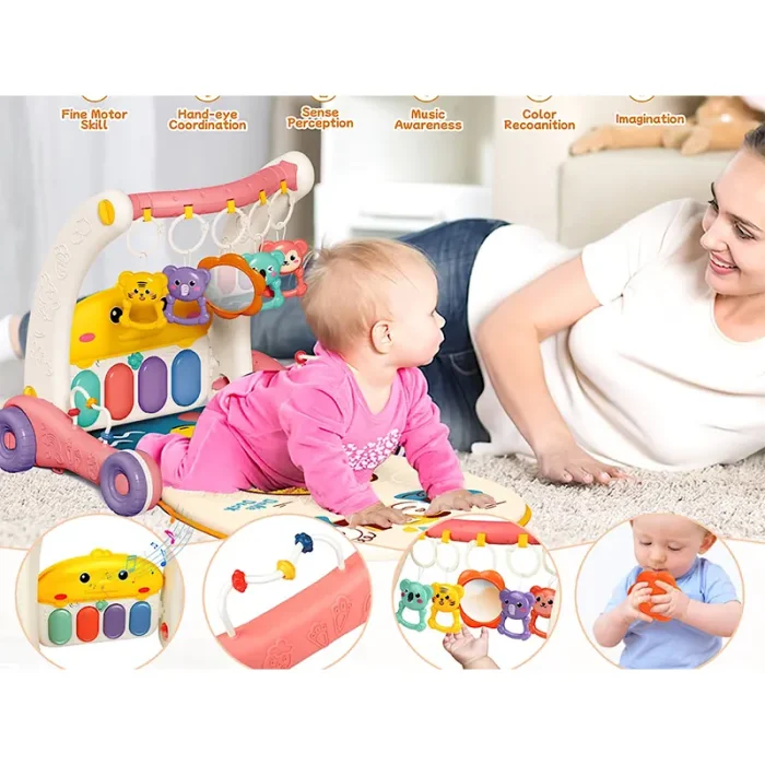 واکر و فرش بازی موزیکال کودک 2 در 1 کد ZY1668085