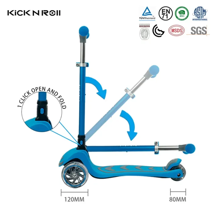 اسکوتر کودک تاشو کیک اند رول Kick and roll Scooter رنگ صورتی کد P/S6/SU