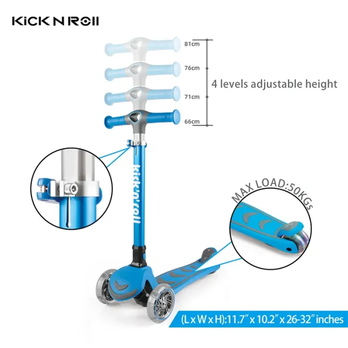 اسکوتر کودک تاشو کیک اند رول Kick and roll Scooter رنگ صورتی کد P/S6/SU