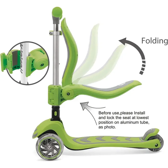 اسکوتر کودک تاشو کیک اند رول Kick and roll Scooter رنگ مشکی طلایی کد P/S6/ME