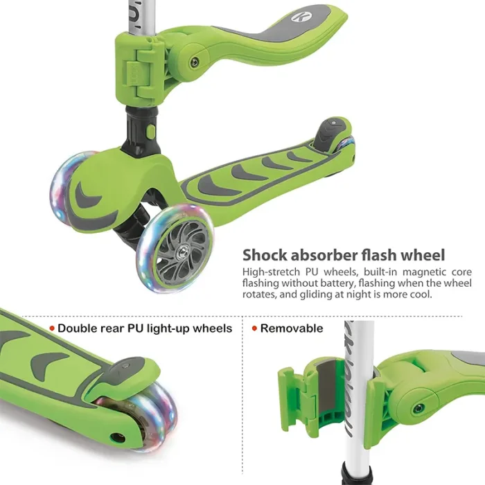 اسکوتر کودک تاشو کیک اند رول Kick and roll Scooter رنگ مشکی طلایی کد P/S6/ME