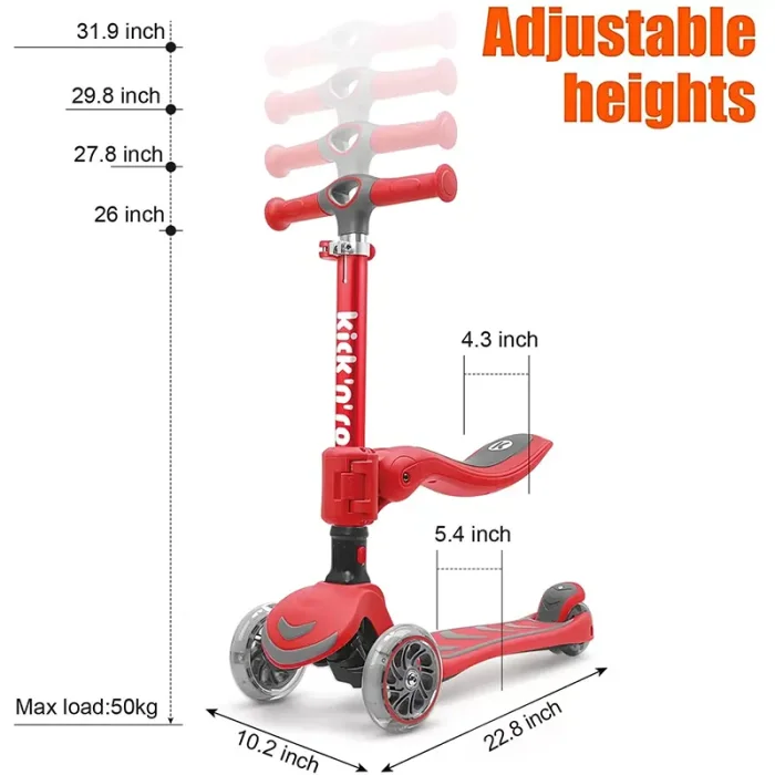 اسکوتر کودک تاشو کیک اند رول Kick and roll Scooter رنگ سبز کد P/S6/SA