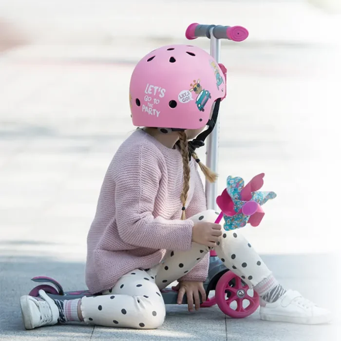 کلاه ایمنی کیک اند رول Kick and roll Scooter سایز S رنگ صورتی کد P/H1/SU