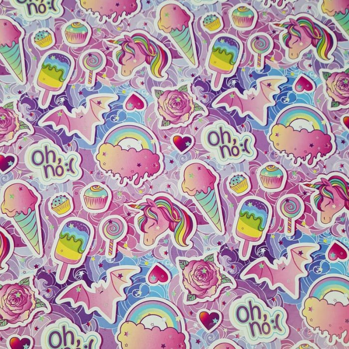 کاغذ کادو یک رو طرح  اسب یونیکورن کد P/700/A