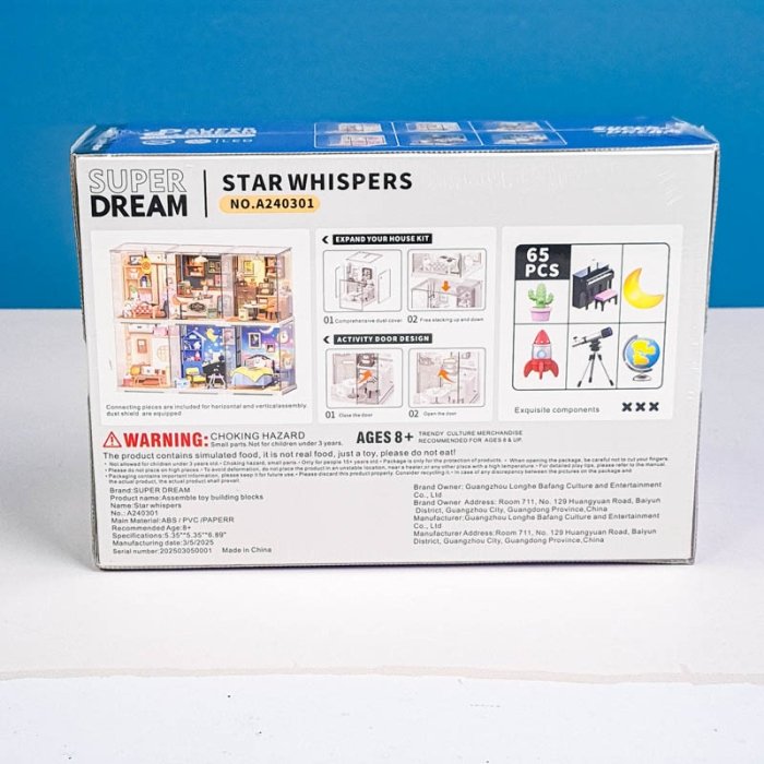 کیت خانه سازی مینیاتوری 65 تکه مدل اتاق نجوم کد A240301