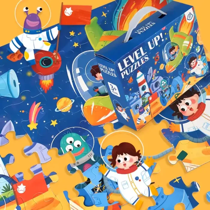 پازل کودک 24 تکه مدل فضانوردان کوچک کد 085037