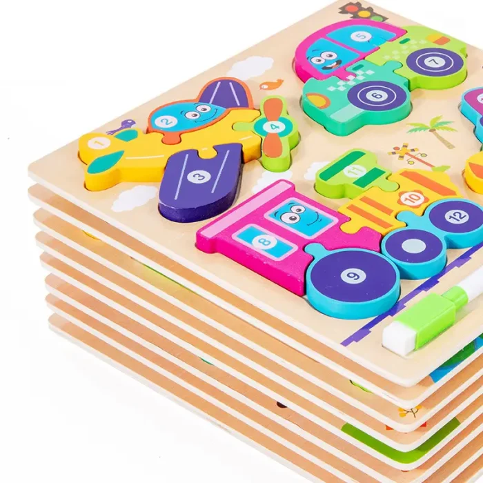 پازل چوبی جاگذاری 4 عددی طرح حیوانات جنگل کد JHTOY9325