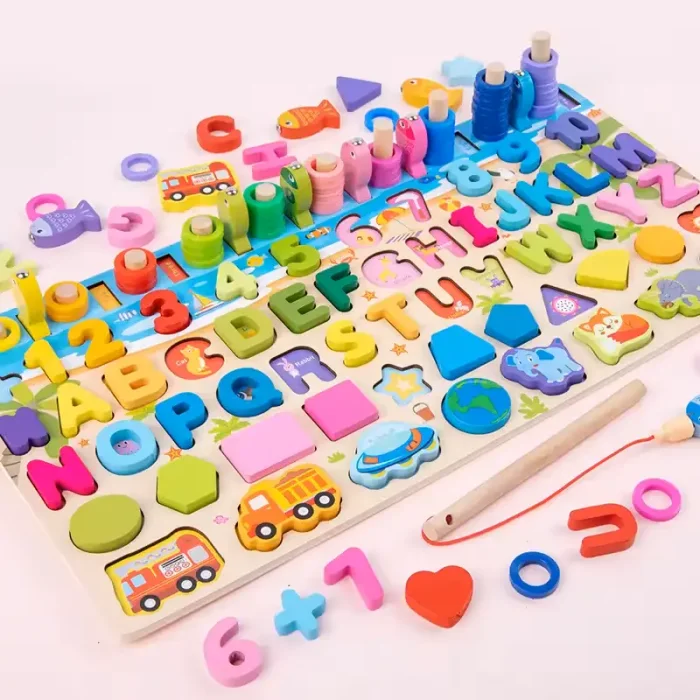 اسباب بازی چوبی تخته لگاریتمی مونته سوری 6 در 1 کد KMBL220842