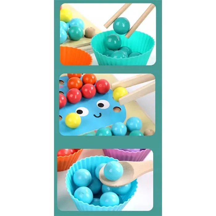 اسباب بازی مونته سوری جایگذاری با انبر طرح حیوانات 40 تکه کد QIYI