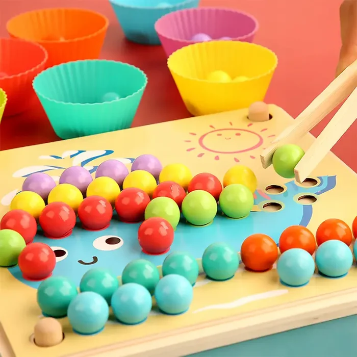 اسباب بازی مونته سوری جایگذاری با انبر طرح حیوانات 40 تکه کد QIYI