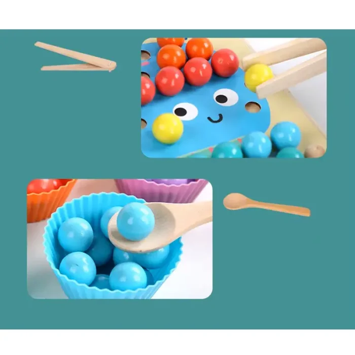 اسباب بازی مونته سوری جایگذاری با انبر طرح حیوانات 40 تکه کد QIYI